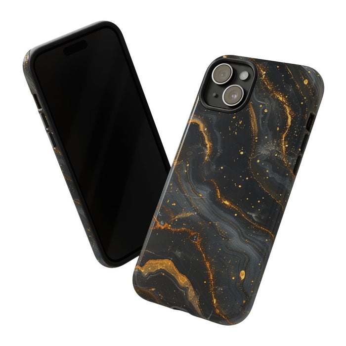 Zwart-Gouden Marmer Abstract Patroon