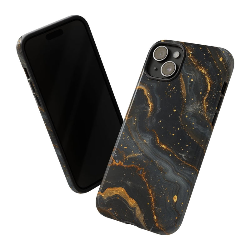 Zwart-Gouden Marmer Abstract Patroon