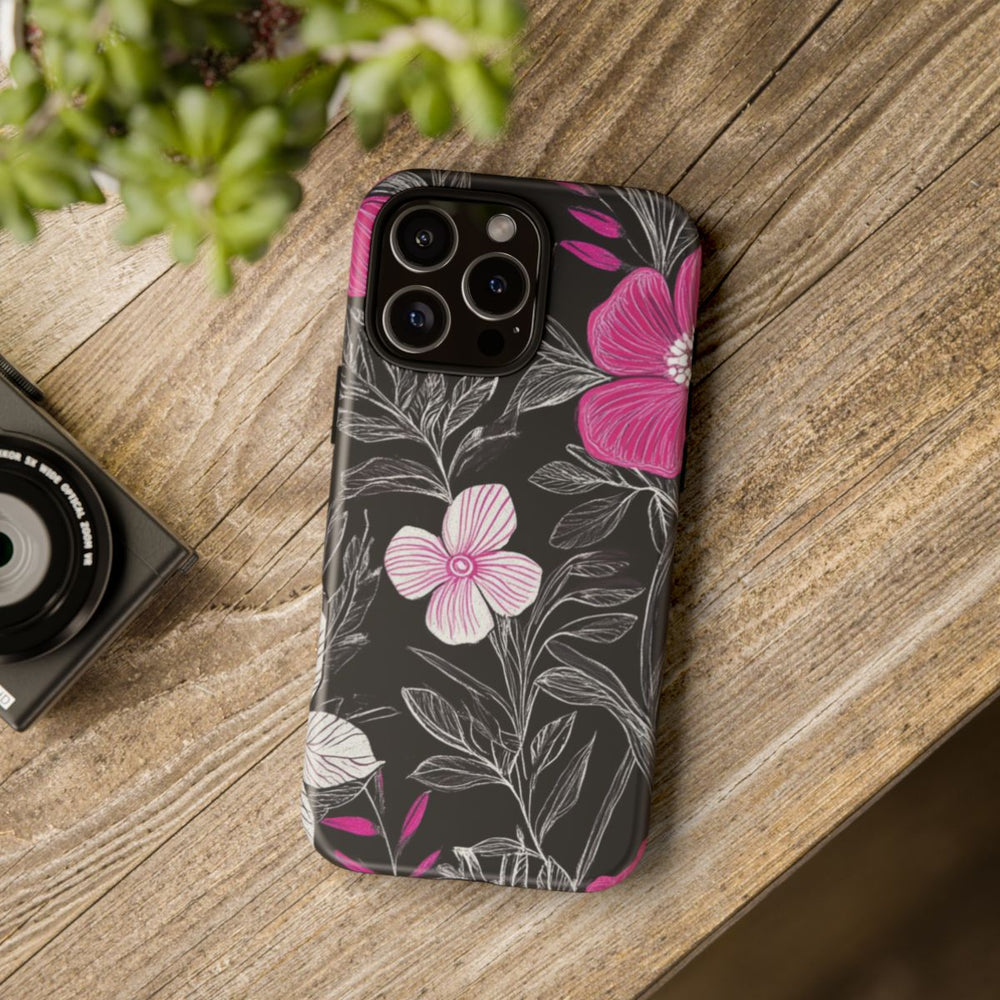 Roze en Witte Bloemenprint