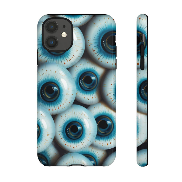 Glanzend Hoesje met Blauw Oogpatroon