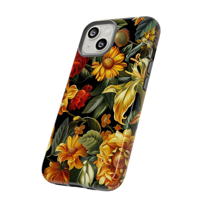 Vrolijk Gele en Rode Bloemenprint