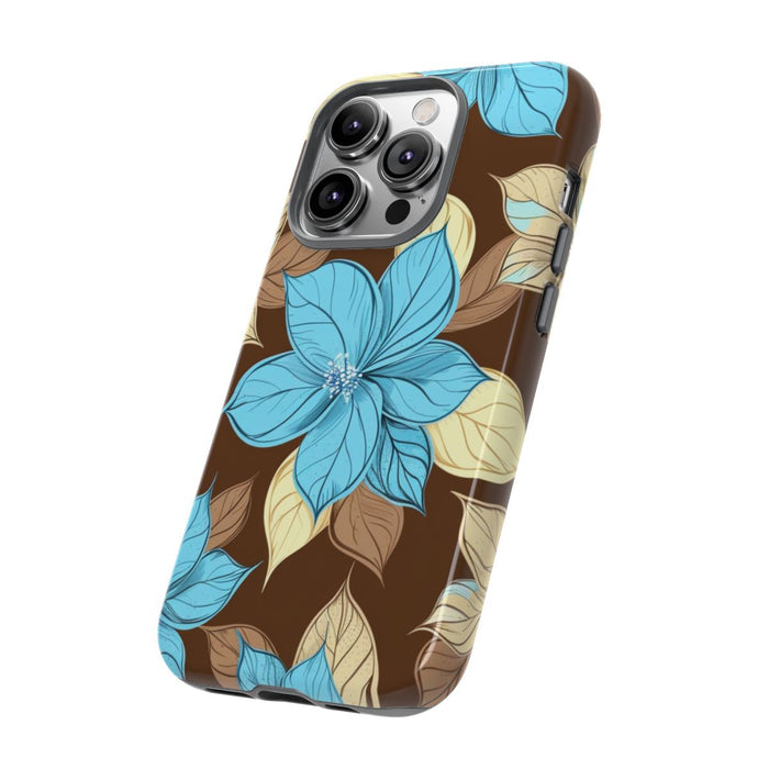 Turquoise en Beige Bloemenpatroon