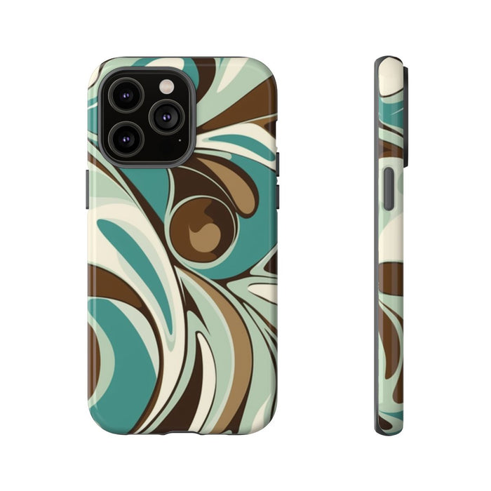 Abstracte Swirl in Teal en Bruin