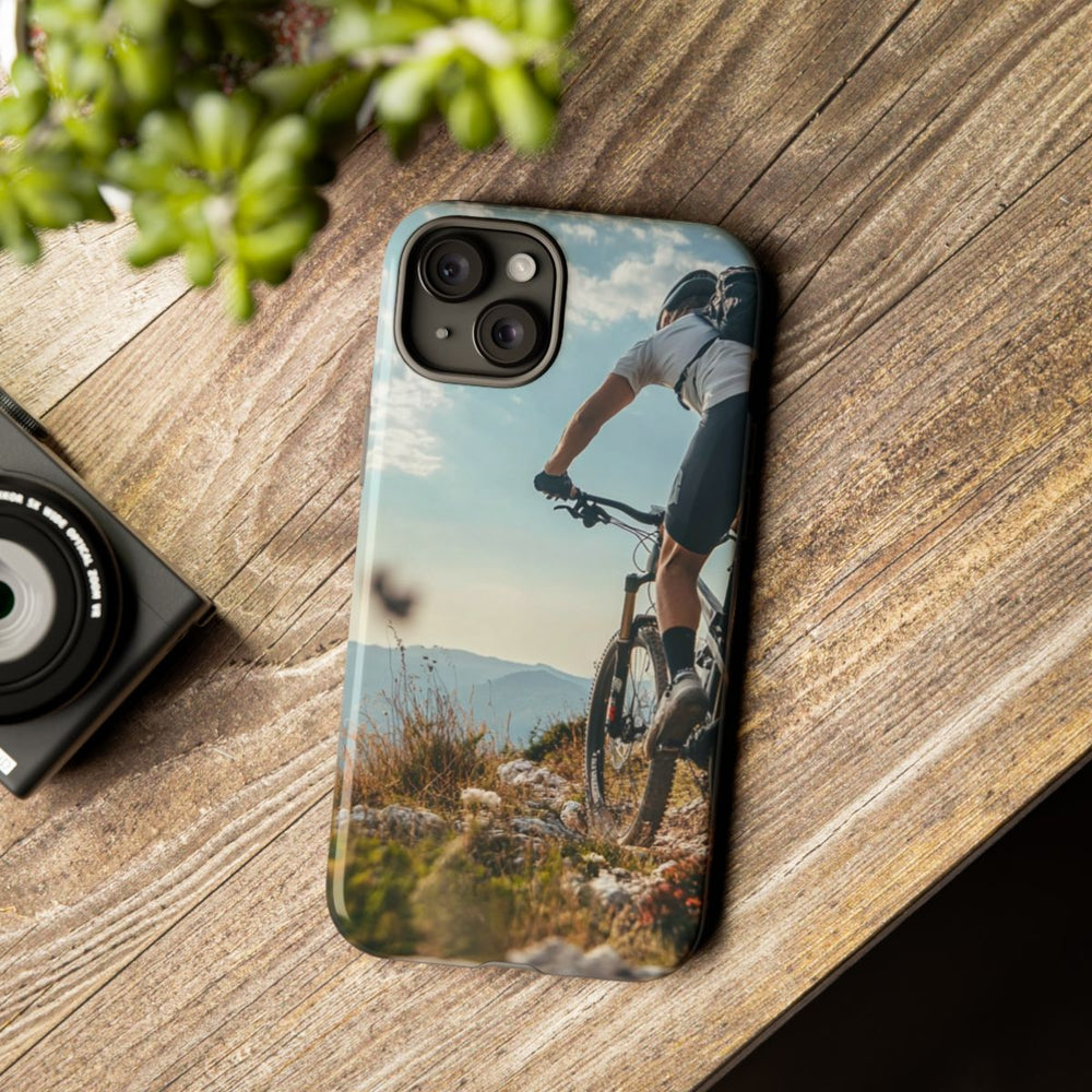 Mountainbiker op Rotsachtig Pad