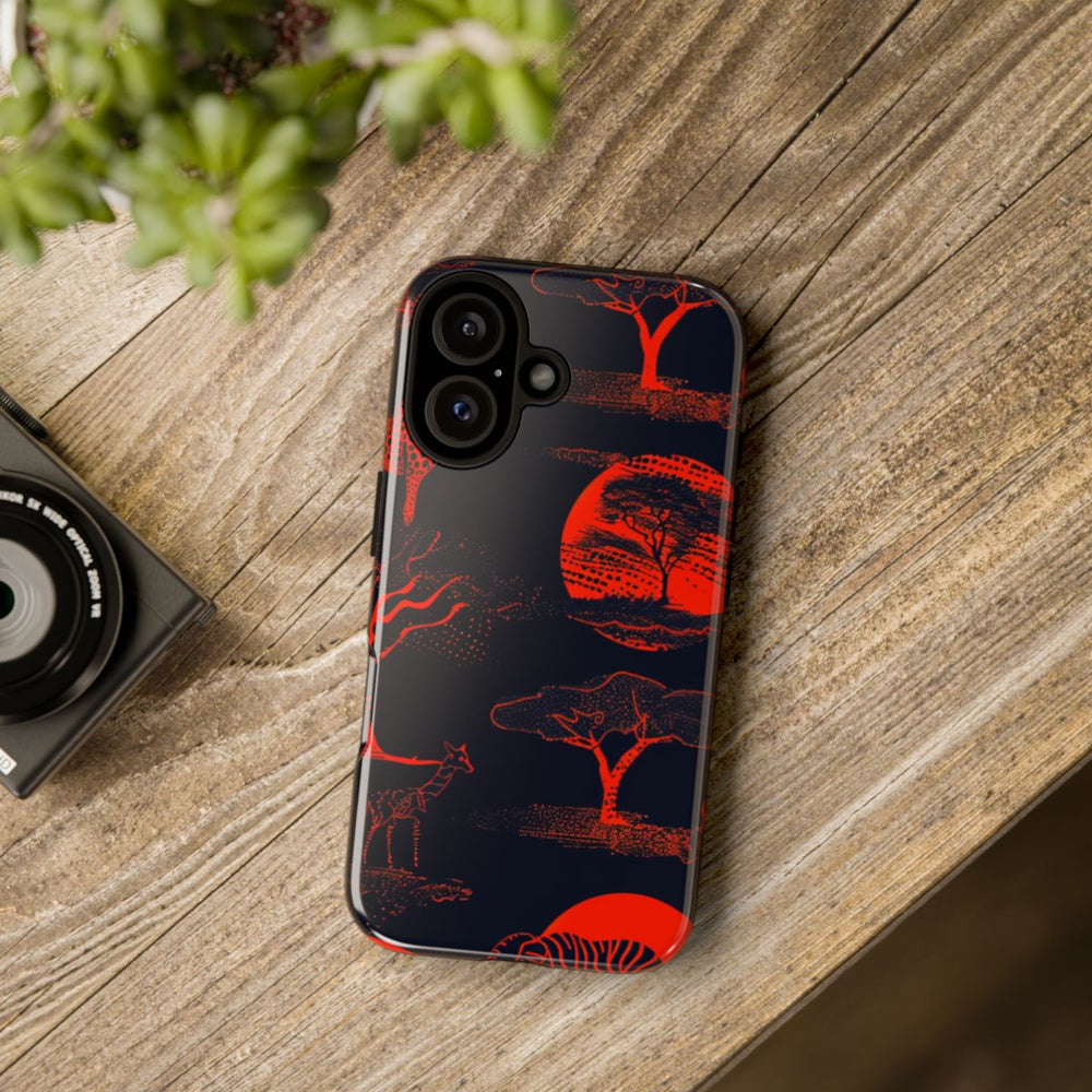 Rood Neon Afrikaans Dierenpatroon