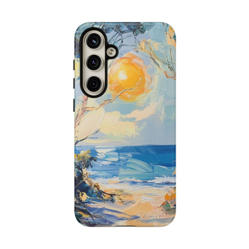 Zonnig Strandlandschap met Schilderachtig Ontwerp