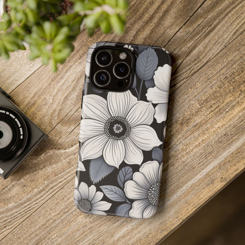 Zwart-Wit Bloemenpatroon