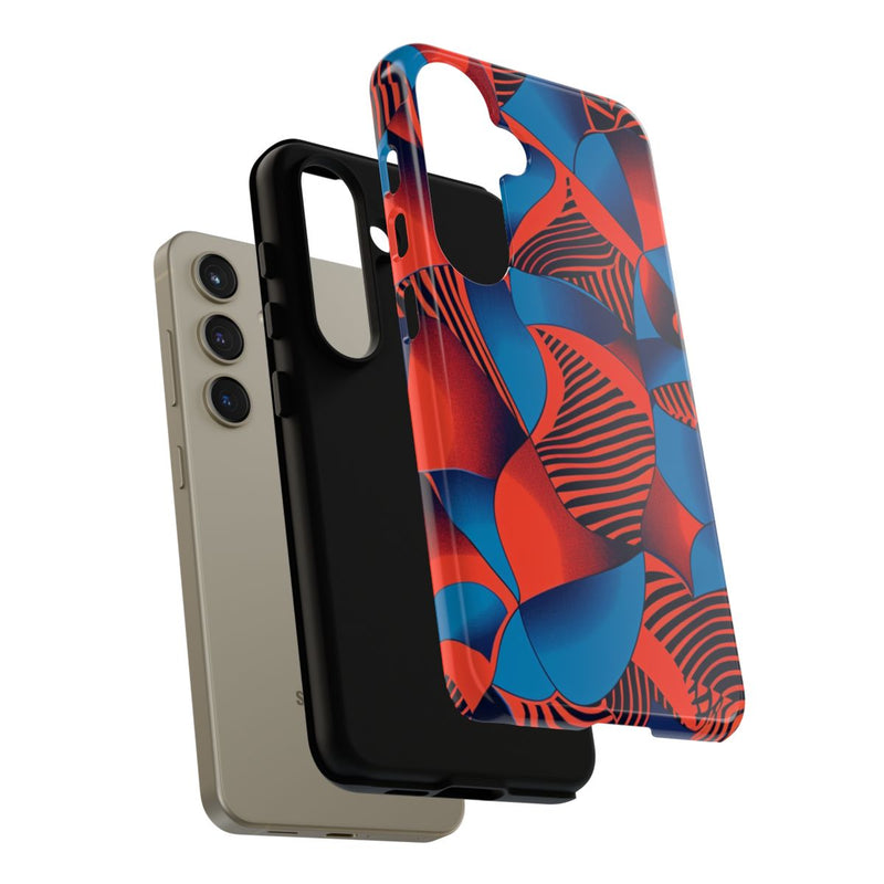 Levendig Rood-Blauw Abstract Patroon