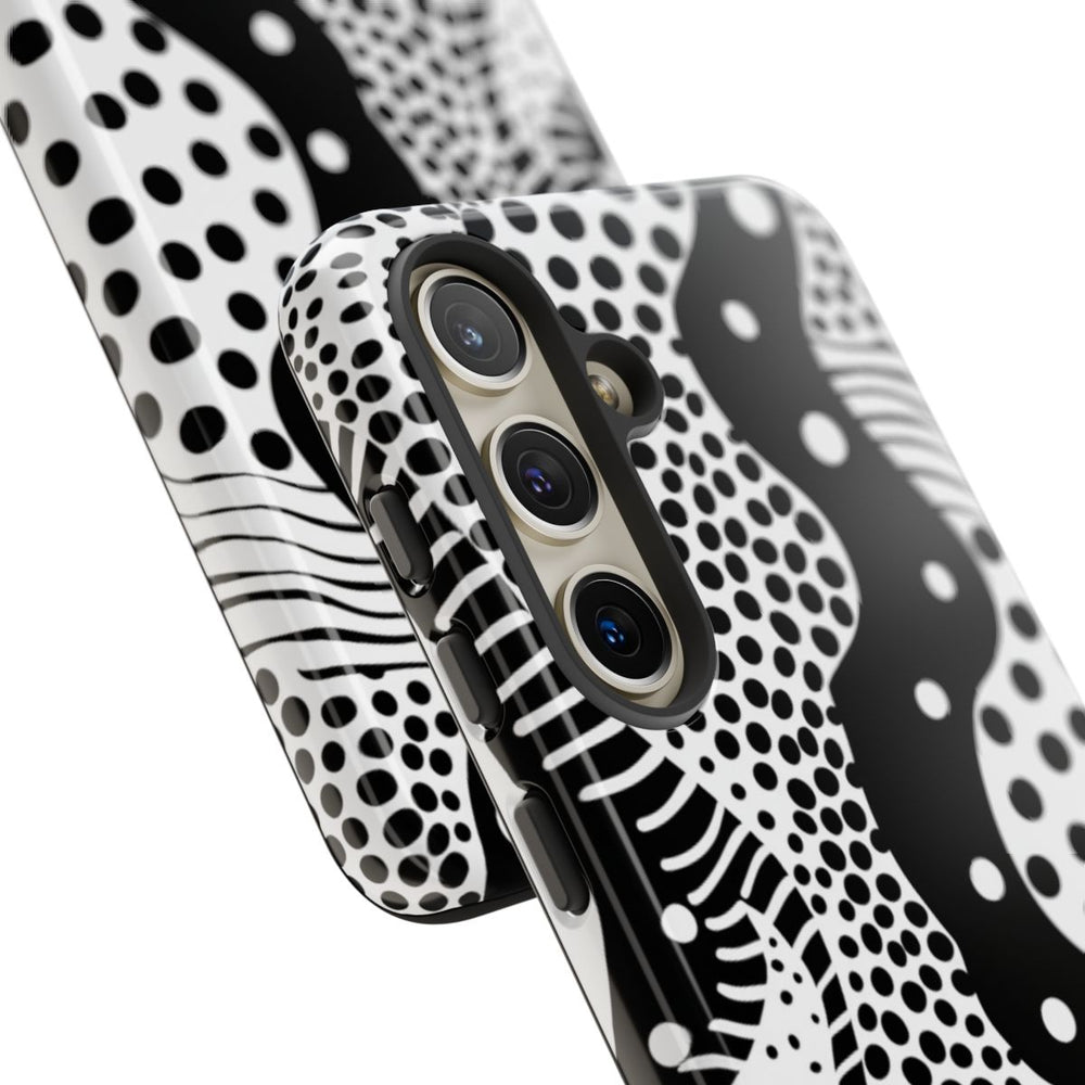 Zwart-Wit Abstract Stippenpatroon