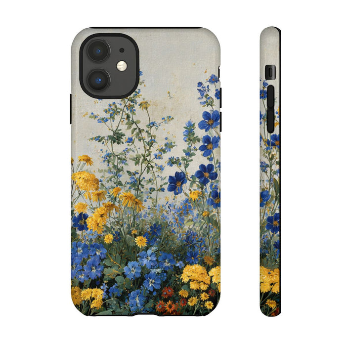 Blauwe en Gele Wilde Bloemen