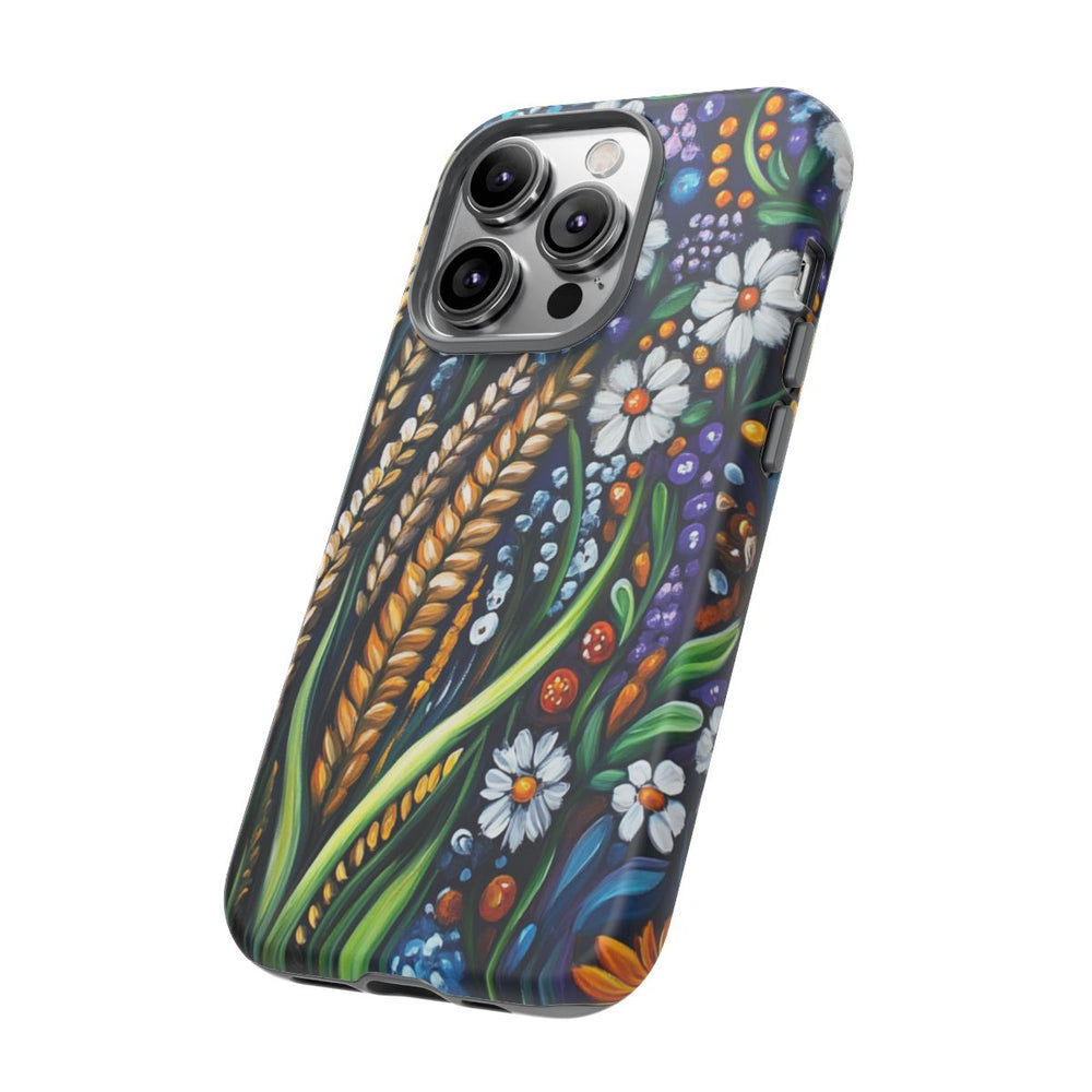 Kleurrijk Folk Art Bloemen- en Graanontwerp