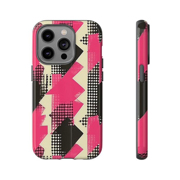 Roze en Zwart Abstract Geometrisch Patroon