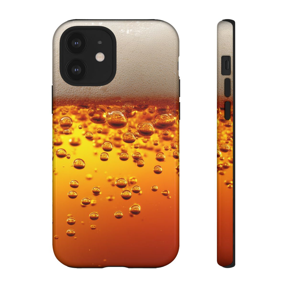 Amberkleurige Bierbellen van Dichtbij