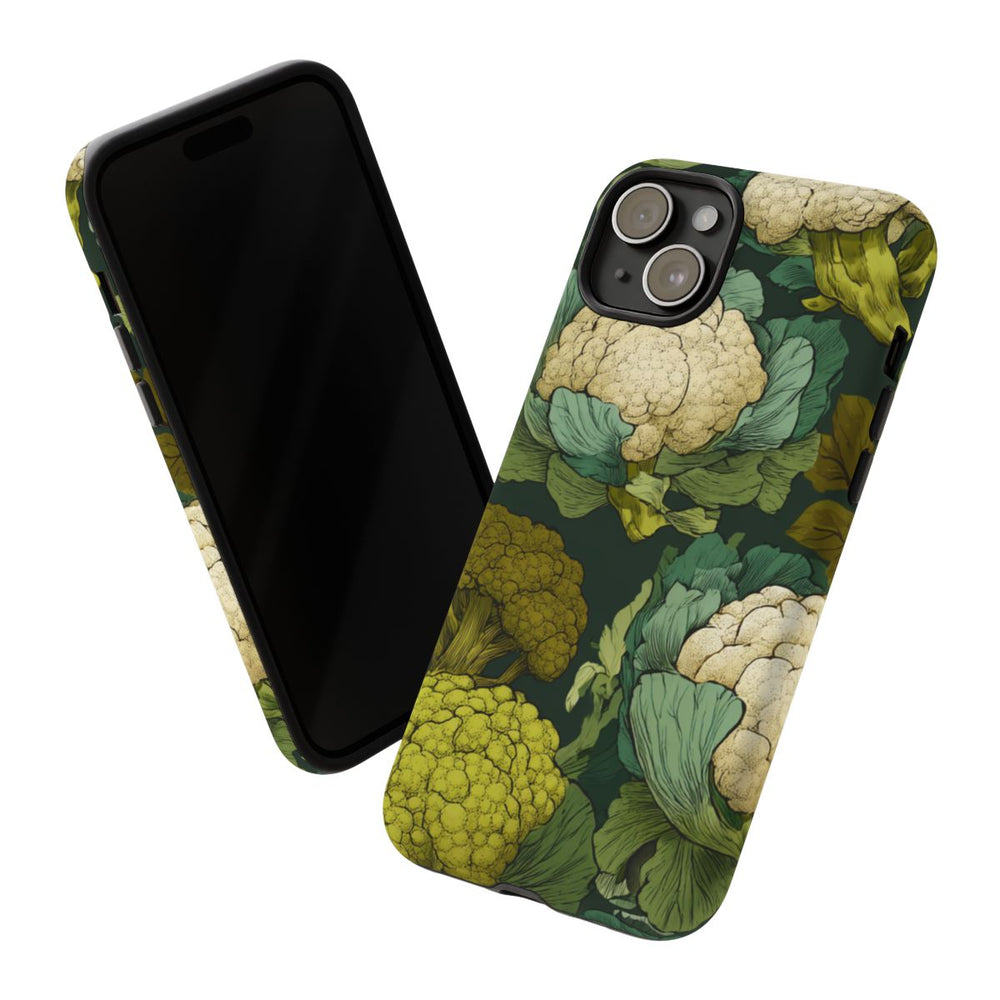 Handgetekend Broccoli- en Bloemkoolpatroon