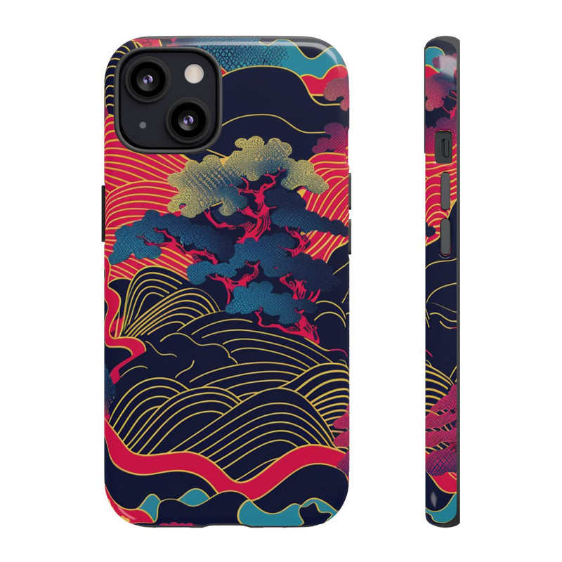 Neon Japanse Landschapspatroon