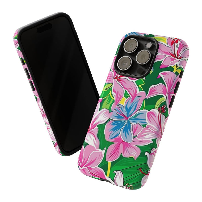 Roze en Blauwe Bloemenprint