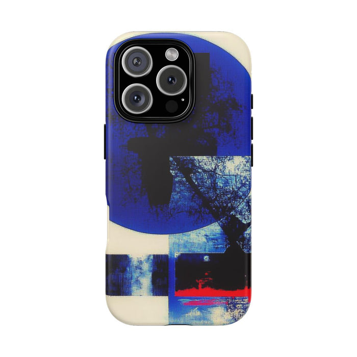 Abstracte Blauwe en Zwarte Geometrische Kunst