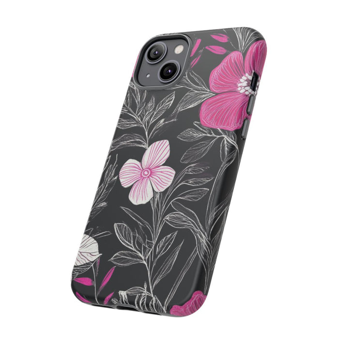 Roze en Witte Bloemenprint