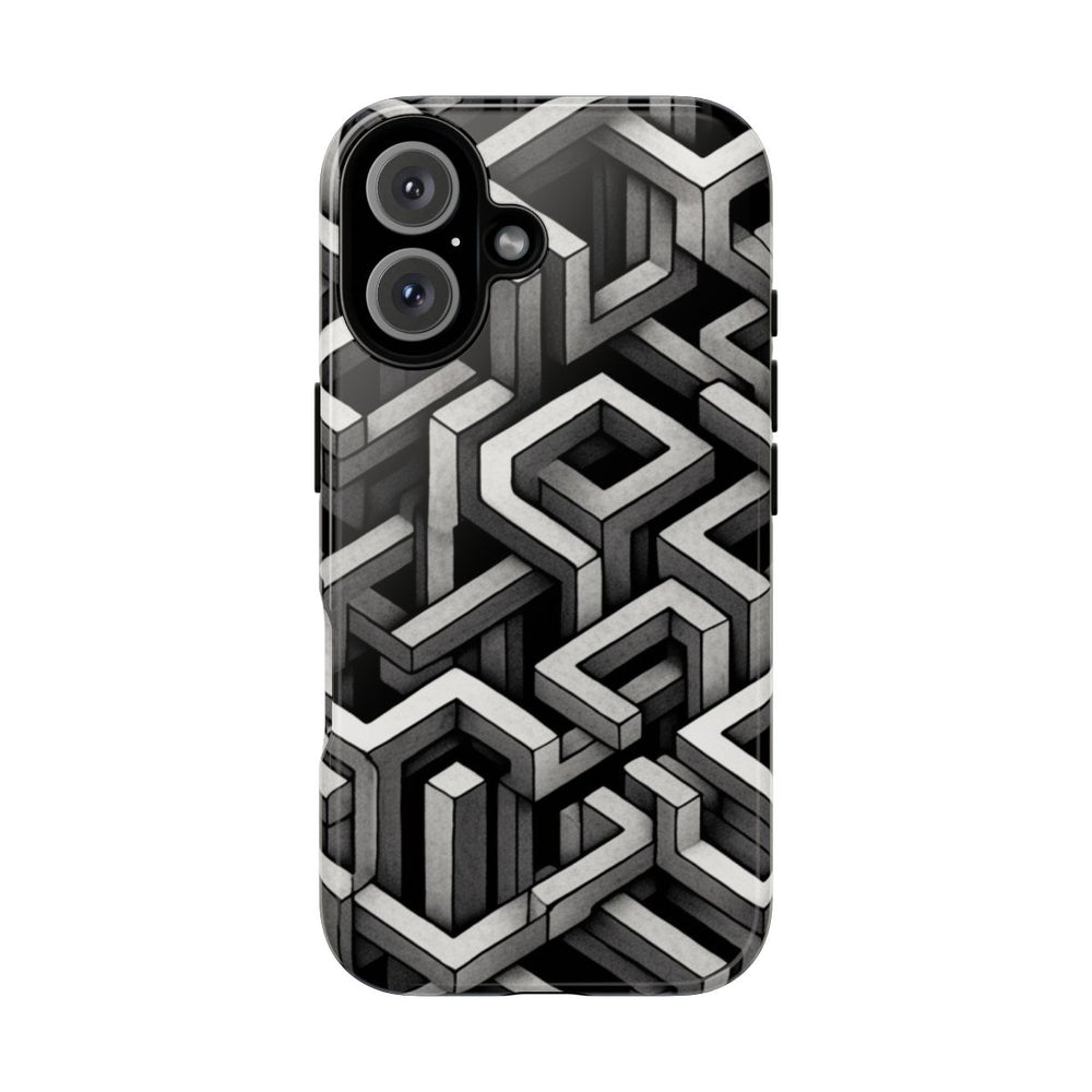 Monochrome Geometrisch Optisch Illusiepatroon