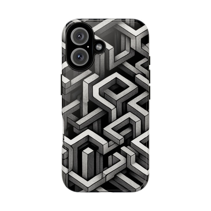 Monochrome Geometrisch Optisch Illusiepatroon