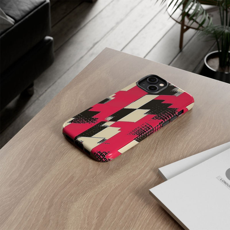Roze en Zwart Pied-de-Poule Patroon