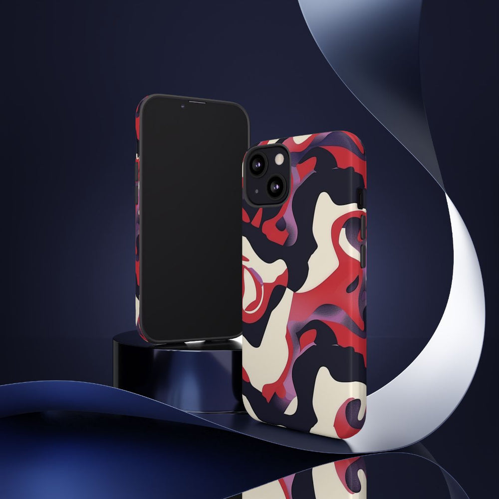 Abstract Rood-Zwart-Crème Patroon