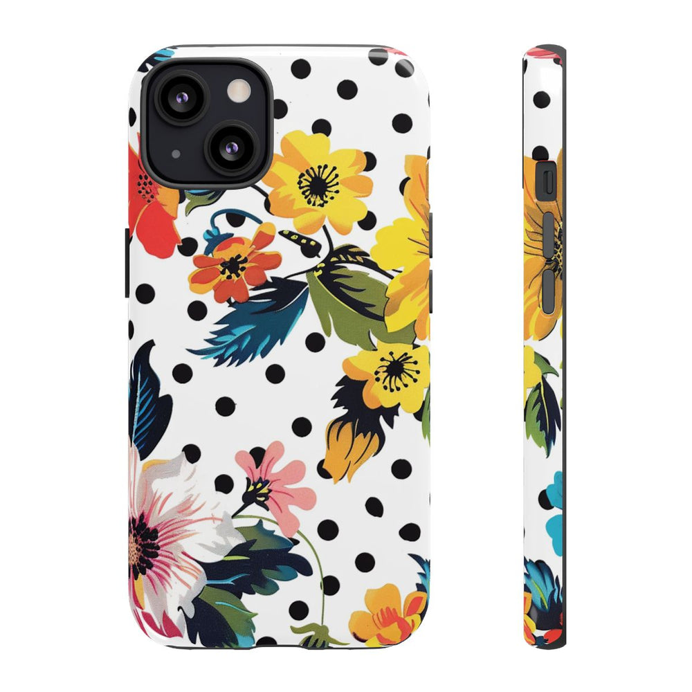 Kleurrijk Bloemenpatroon met Polkadots