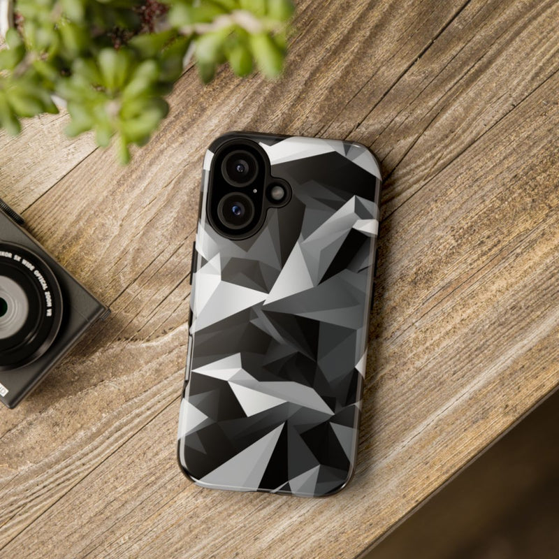 Zwart-Grijs Geometrisch Abstract Patroon