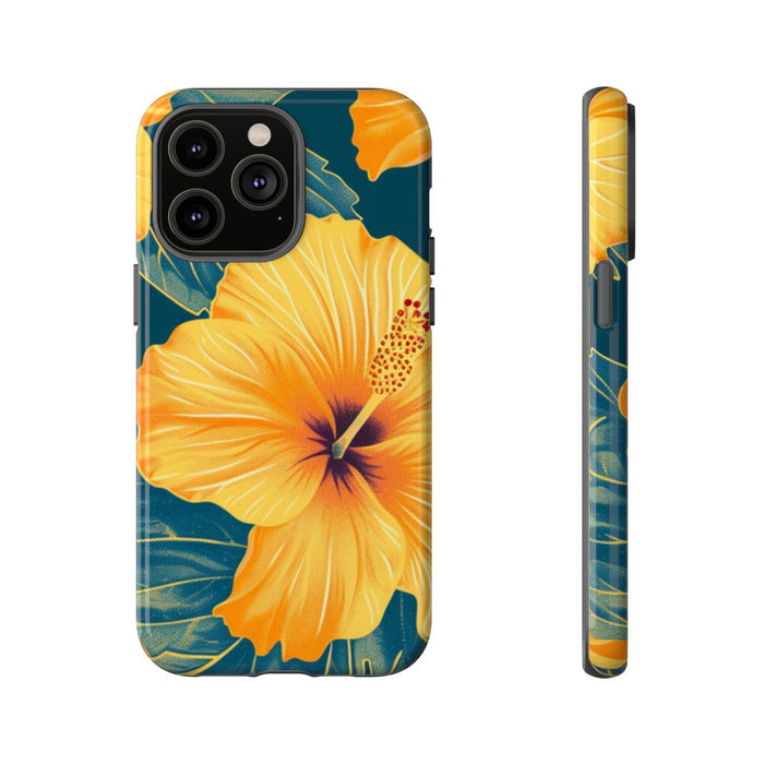 Gele Hibiscus Bloemenpatroon