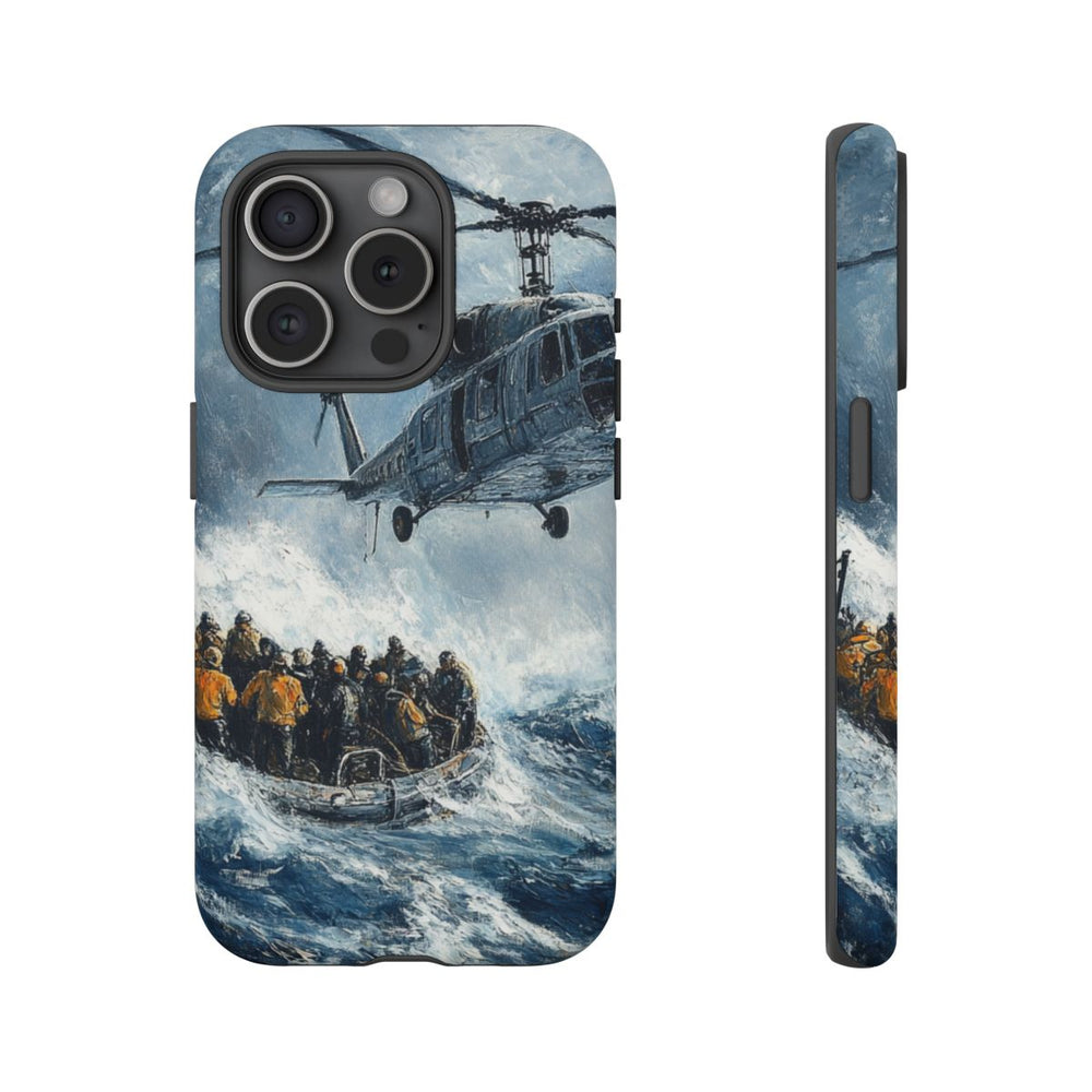 Helikopterredding op Zee Olieverfschilderij