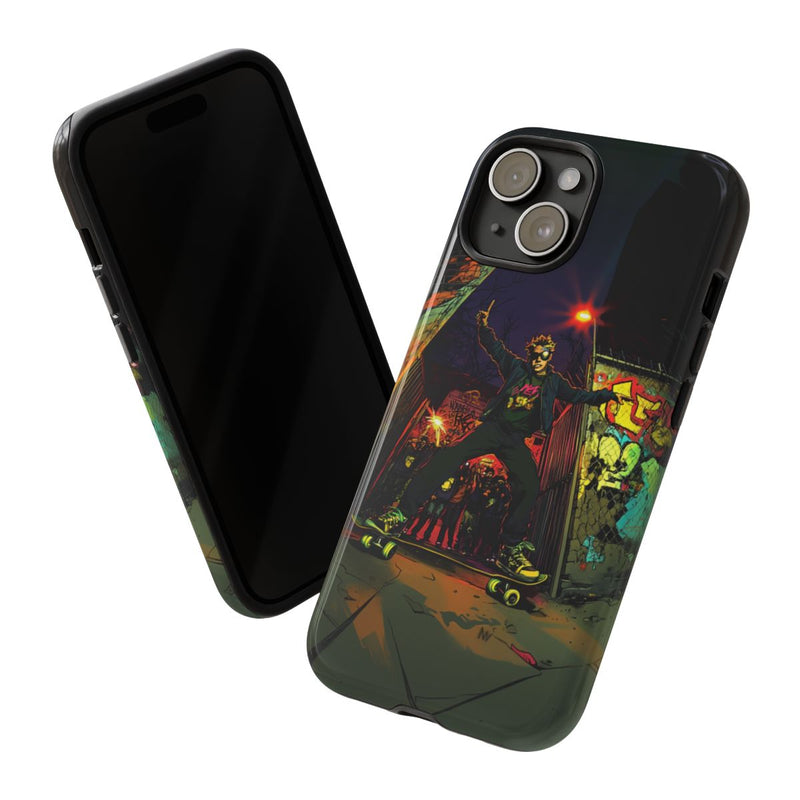 Skateboardtruc in de Nacht met Graffiti