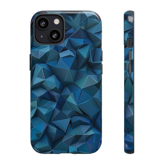 Diepblauw Geometrisch Polygonenpatroon