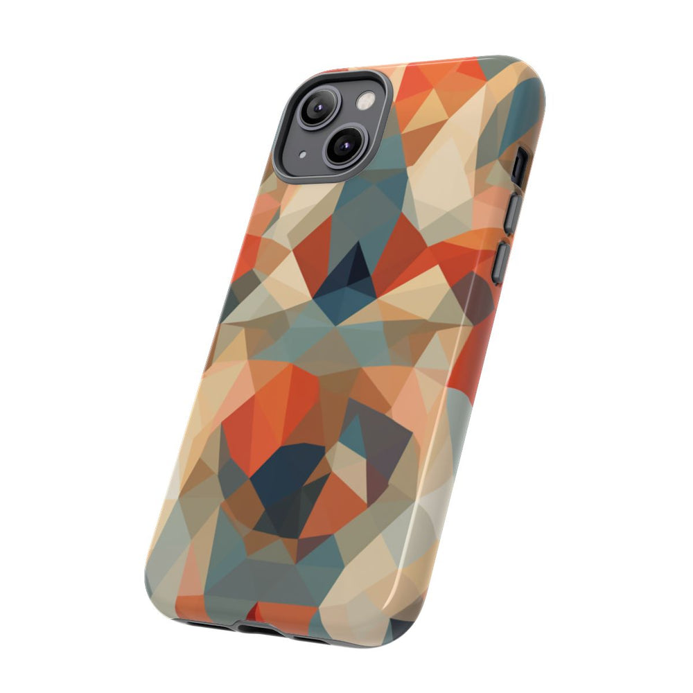 Geometrisch Abstract Patroon in Gedempte Warme Kleuren