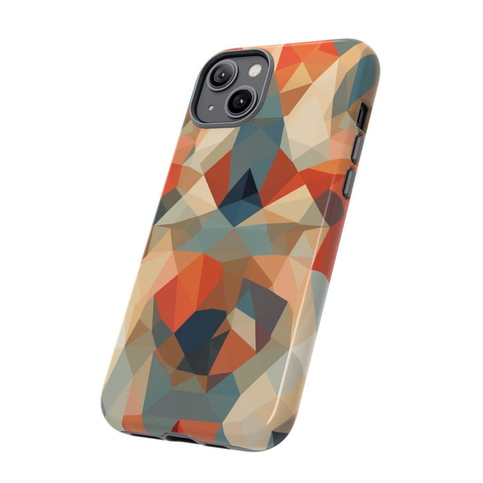 Geometrisch Abstract Patroon in Gedempte Warme Kleuren