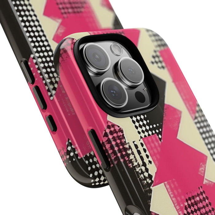 Roze en Zwart Abstract Geometrisch Patroon