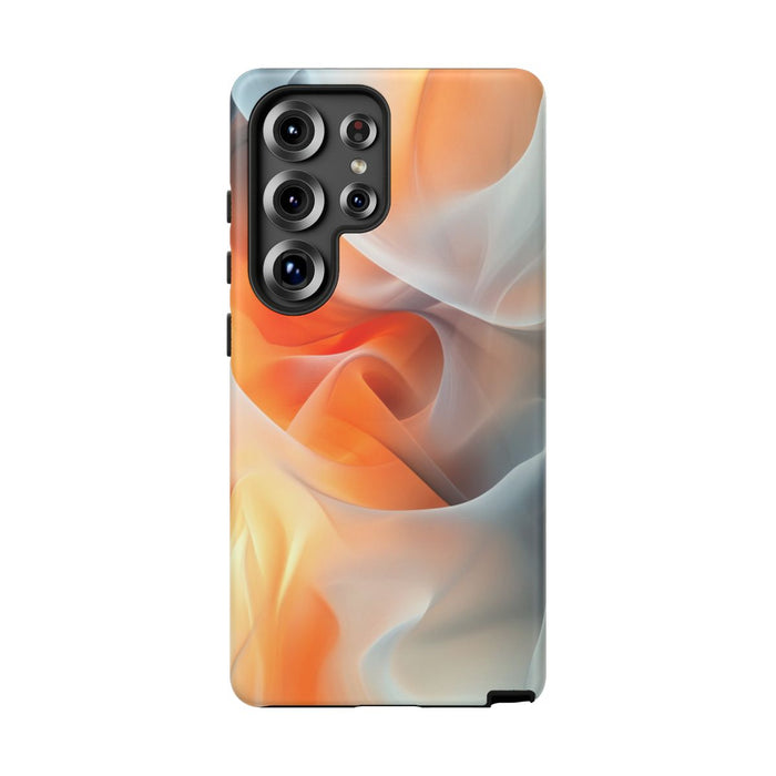 Abstracte Oranje en Grijze Vloeiende Vormen
