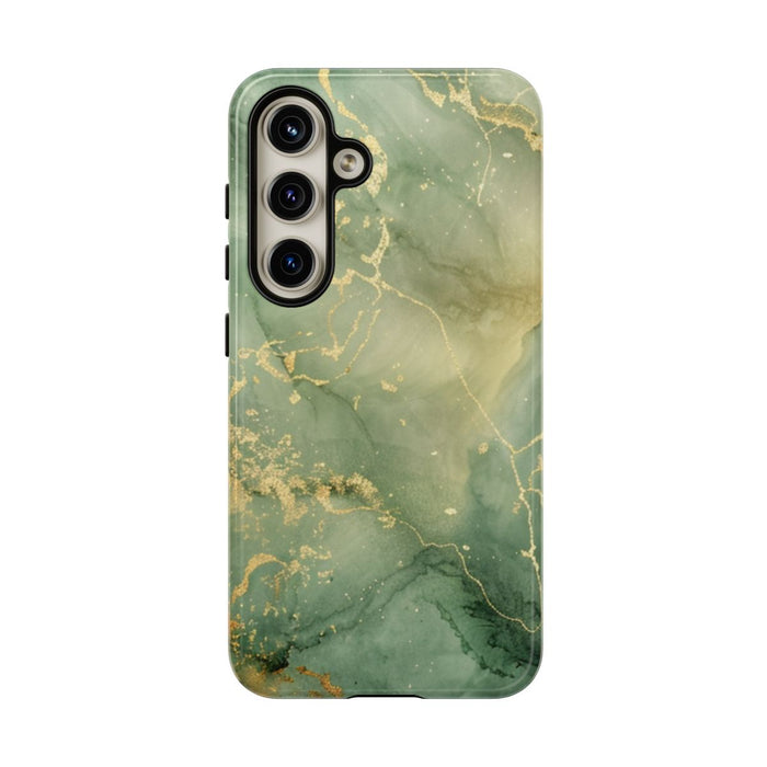 Groene en Gouden Marmer Abstract