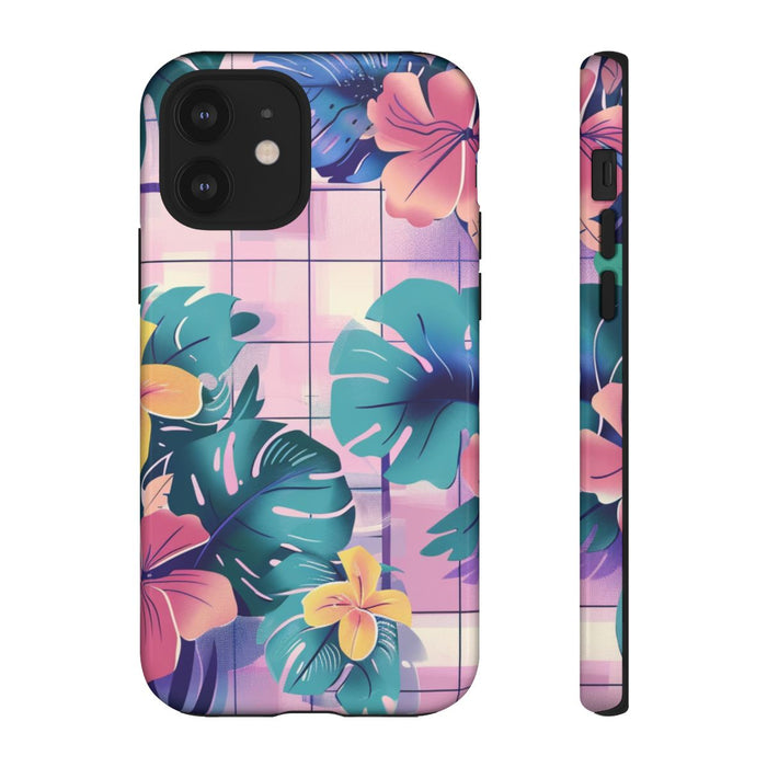 Tropisch Bloemenpatroon met Roze en Gele Bloemen