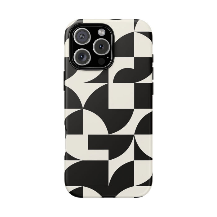 Zwart-Wit Geometrisch Abstract Patroon