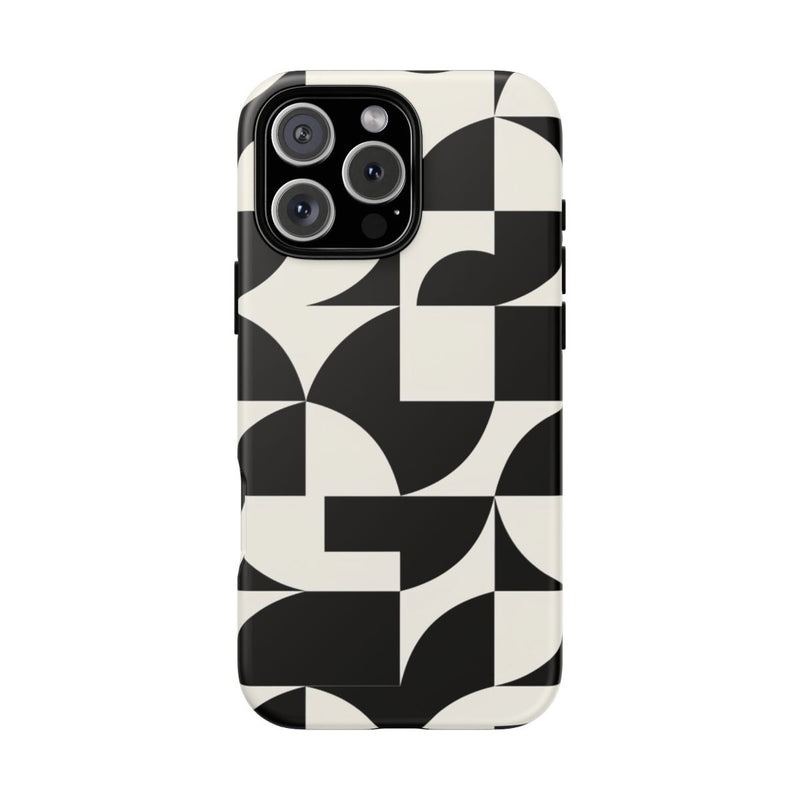 Zwart-Wit Geometrisch Abstract Patroon