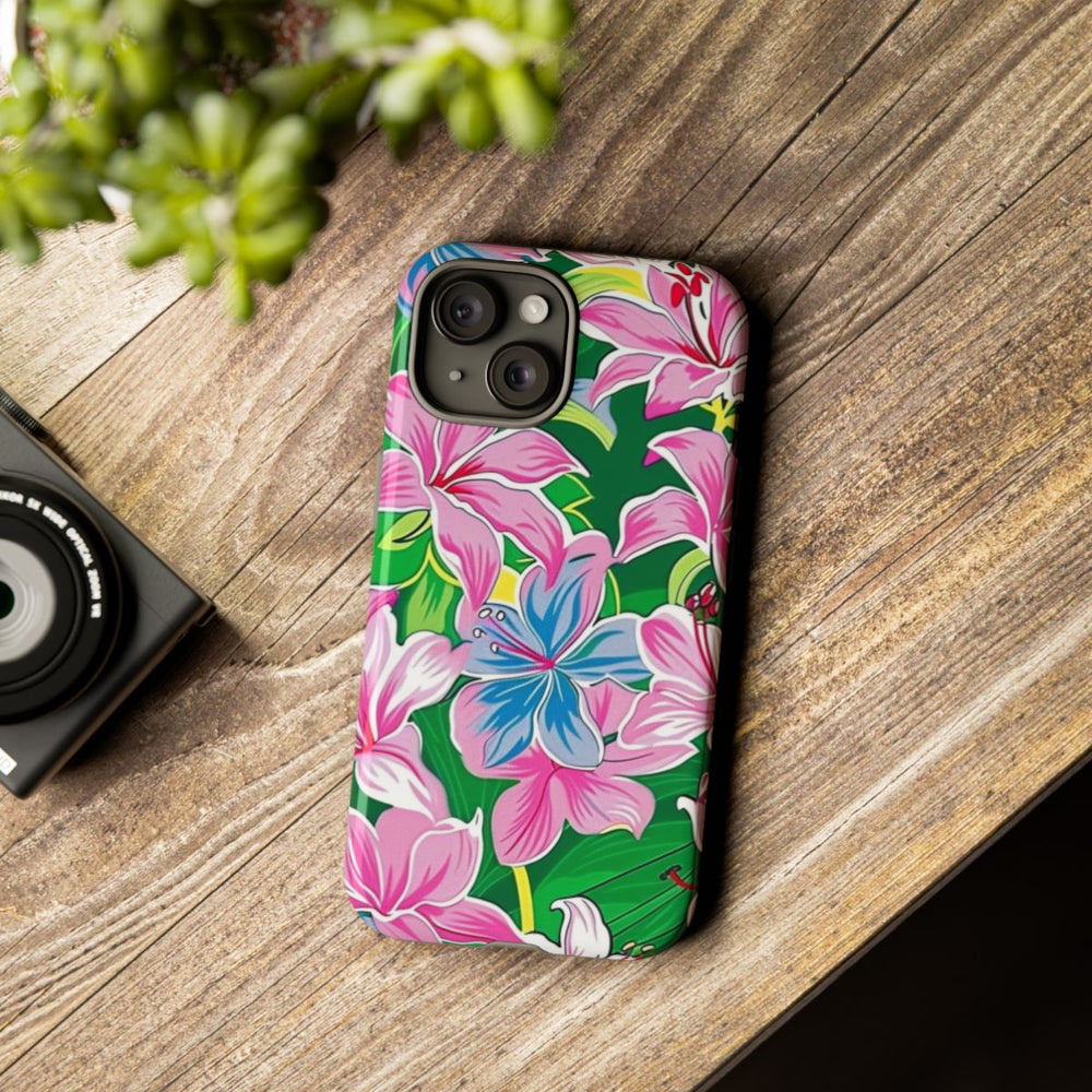 Roze en Blauwe Bloemenprint