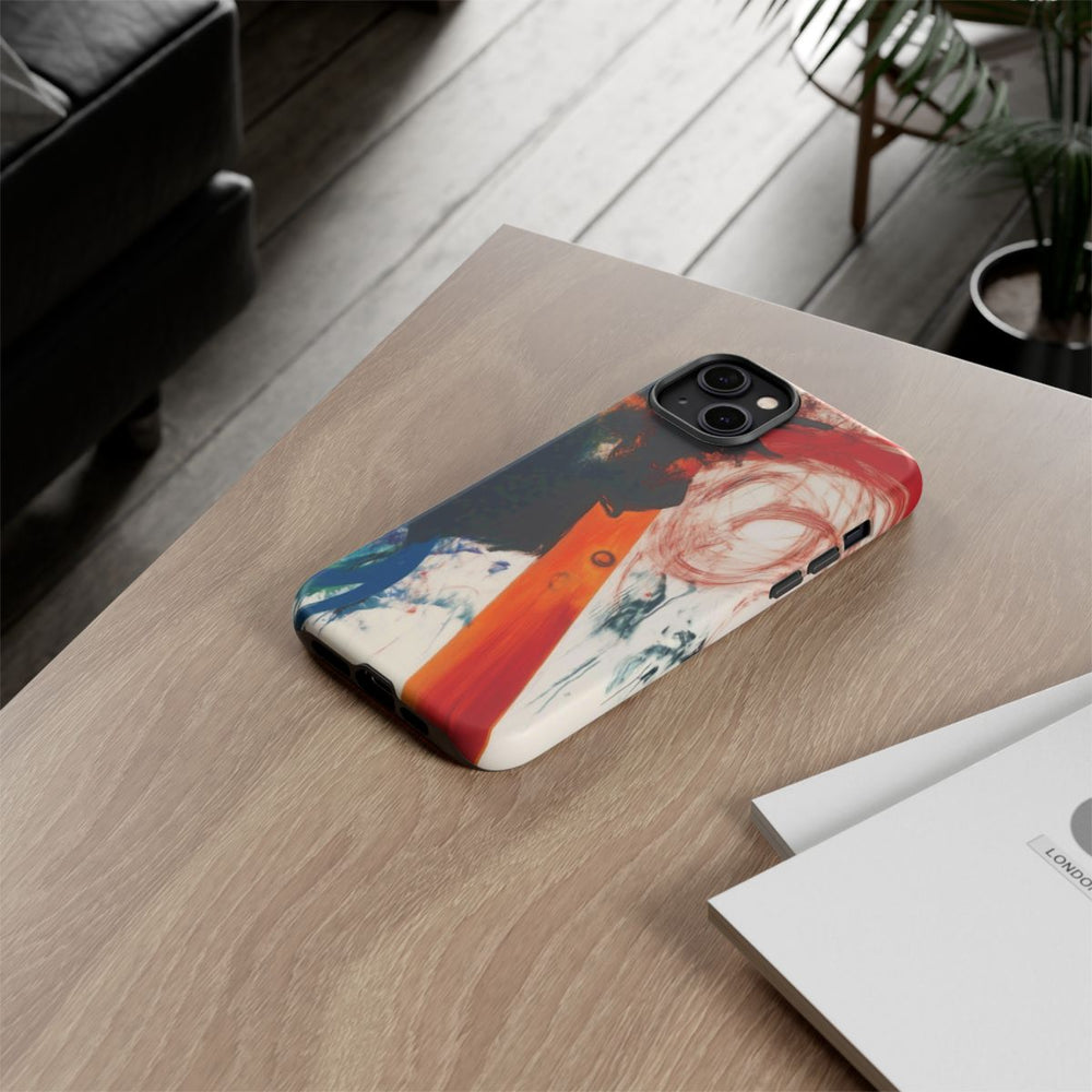 Abstracte Zwarte en Rode Penseelstreken