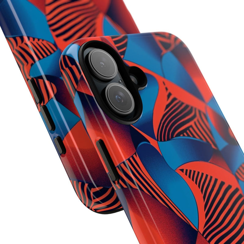 Levendig Rood-Blauw Abstract Patroon