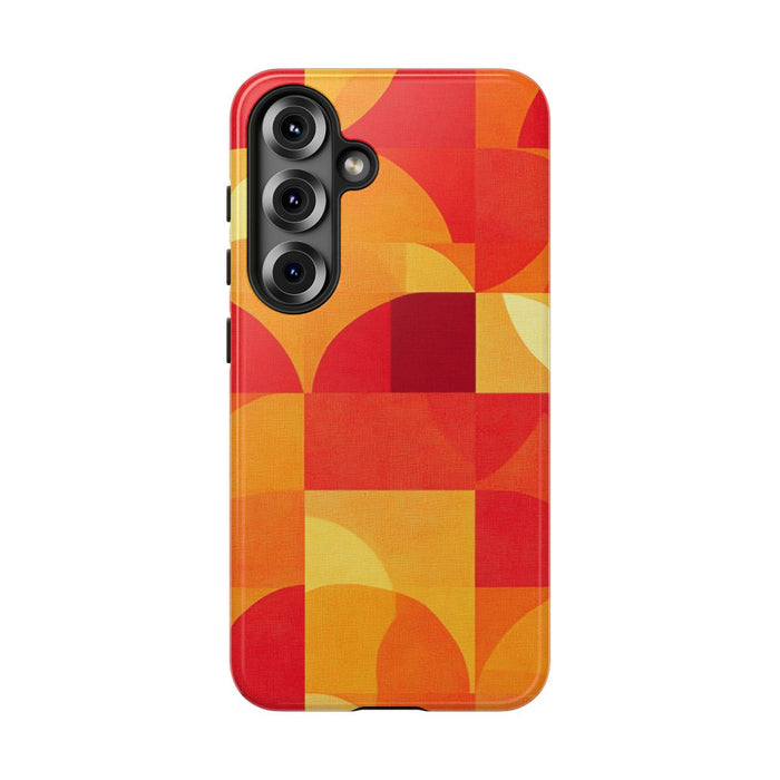 Geometrisch Rood- en Oranje-Patroon