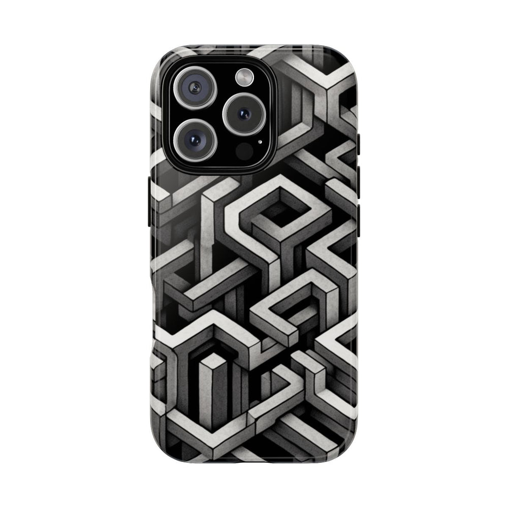 Monochrome Geometrisch Optisch Illusiepatroon
