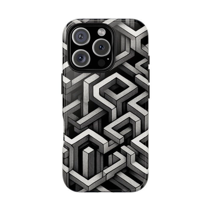 Monochrome Geometrisch Optisch Illusiepatroon