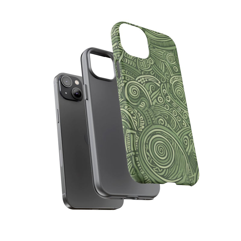 Abstract Groen Tribal Doodle Patroon