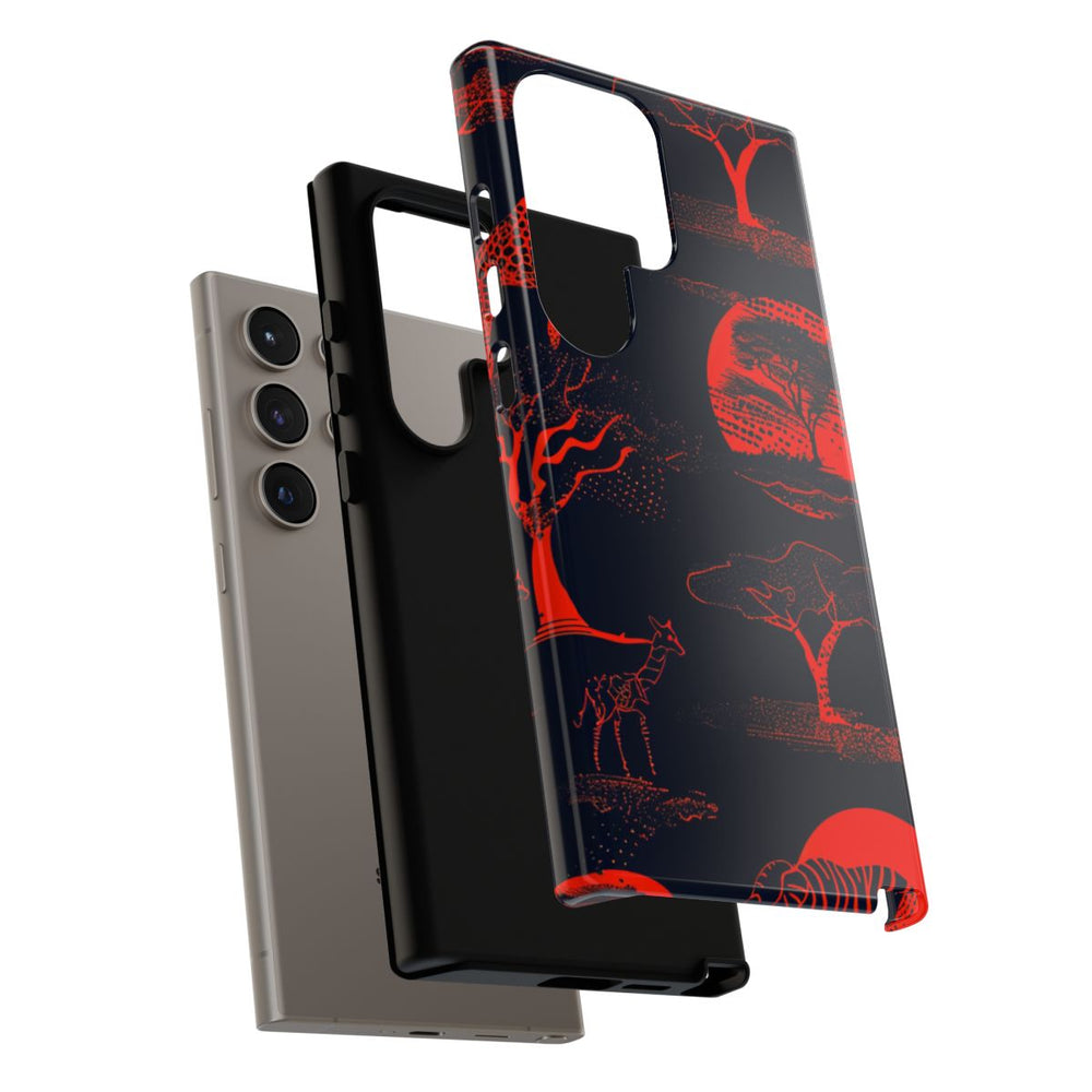 Rood Neon Afrikaans Dierenpatroon