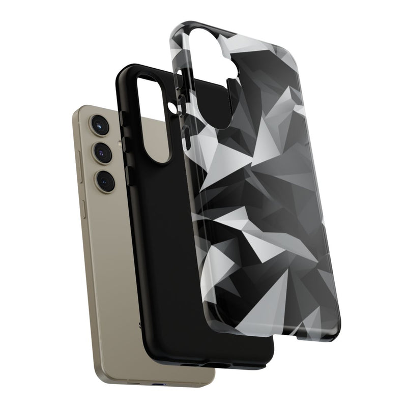 Zwart-Grijs Geometrisch Abstract Patroon