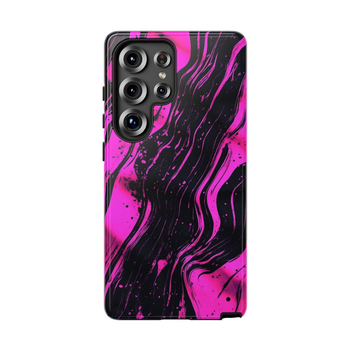 Neonroze en Zwart Abstract Patroon